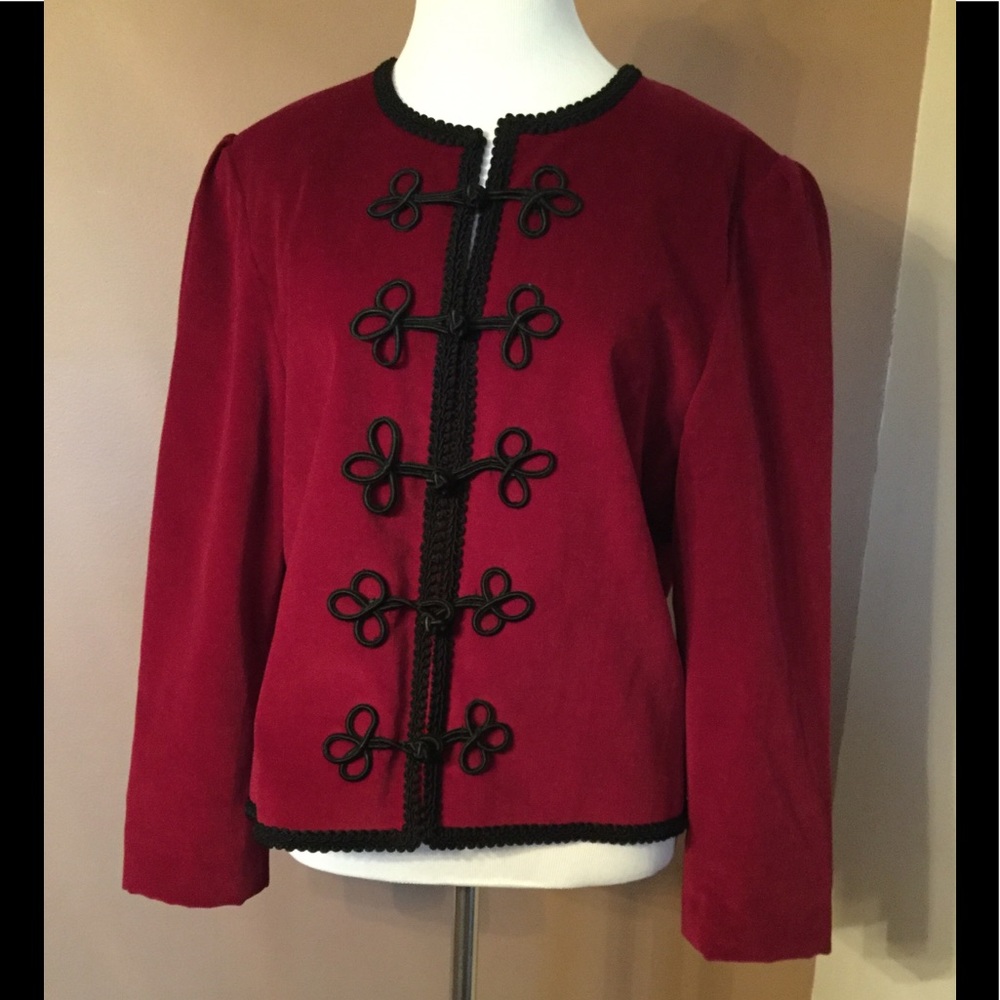 Karen Scott Red Velvet Jacket !
